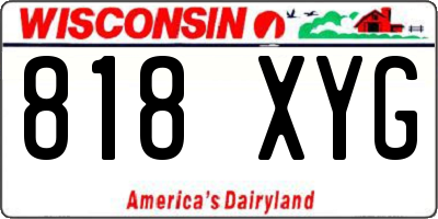 WI license plate 818XYG