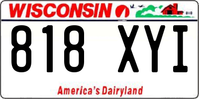 WI license plate 818XYI