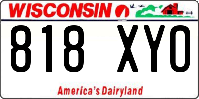 WI license plate 818XYO