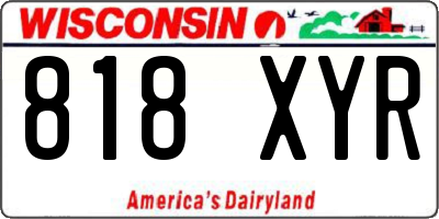 WI license plate 818XYR