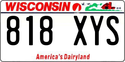 WI license plate 818XYS