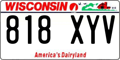 WI license plate 818XYV
