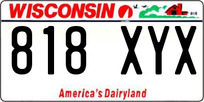 WI license plate 818XYX