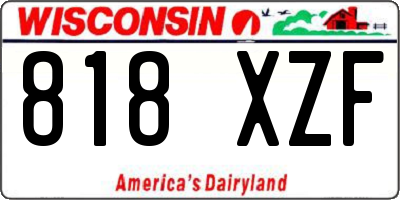 WI license plate 818XZF