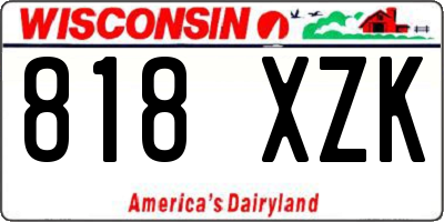 WI license plate 818XZK