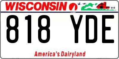 WI license plate 818YDE