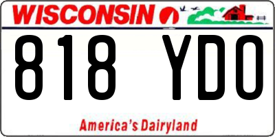 WI license plate 818YDO