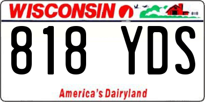 WI license plate 818YDS