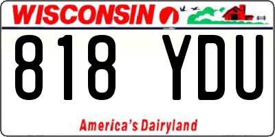 WI license plate 818YDU