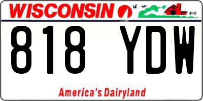 WI license plate 818YDW