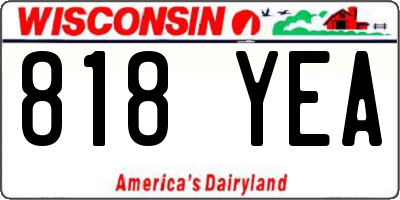 WI license plate 818YEA