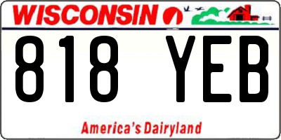 WI license plate 818YEB