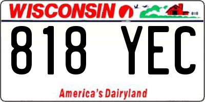 WI license plate 818YEC