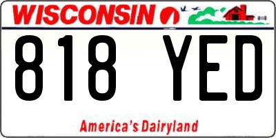WI license plate 818YED