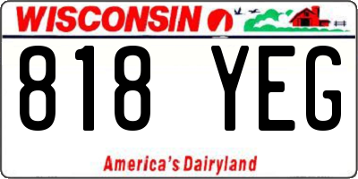 WI license plate 818YEG
