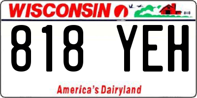 WI license plate 818YEH