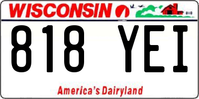 WI license plate 818YEI
