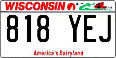 WI license plate 818YEJ