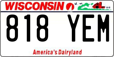 WI license plate 818YEM