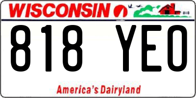 WI license plate 818YEO