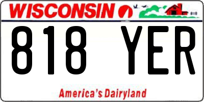 WI license plate 818YER