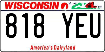 WI license plate 818YEU