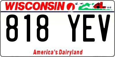WI license plate 818YEV