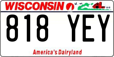 WI license plate 818YEY