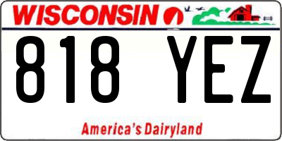 WI license plate 818YEZ