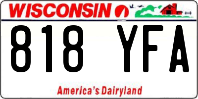 WI license plate 818YFA