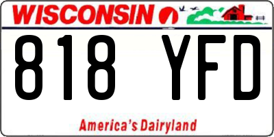 WI license plate 818YFD
