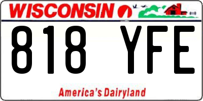 WI license plate 818YFE