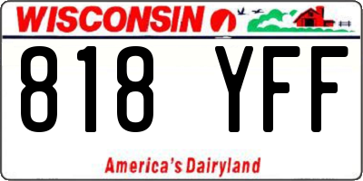 WI license plate 818YFF