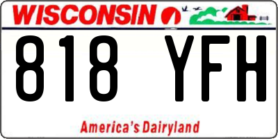 WI license plate 818YFH