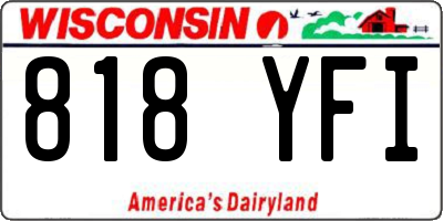 WI license plate 818YFI
