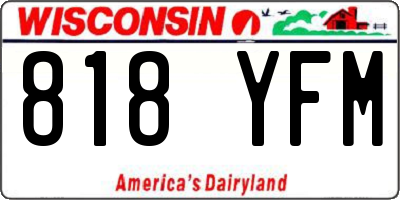 WI license plate 818YFM