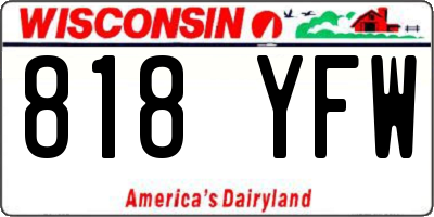 WI license plate 818YFW