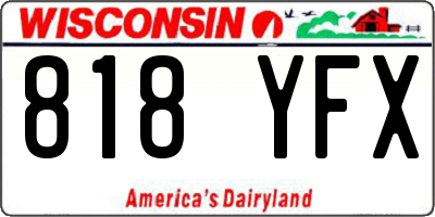 WI license plate 818YFX