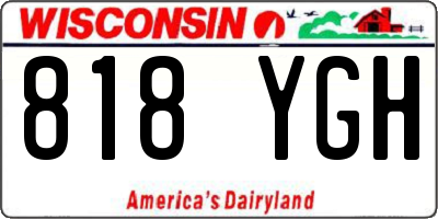 WI license plate 818YGH