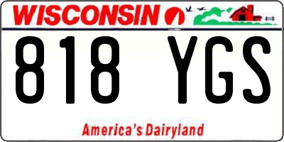 WI license plate 818YGS