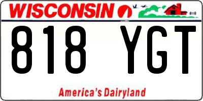 WI license plate 818YGT