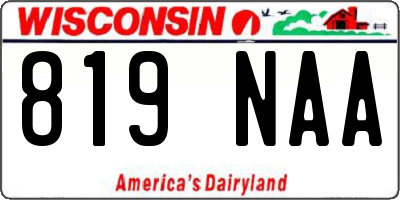 WI license plate 819NAA