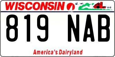 WI license plate 819NAB