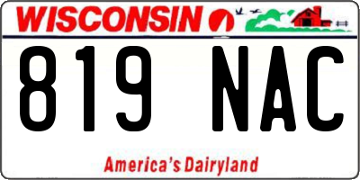 WI license plate 819NAC