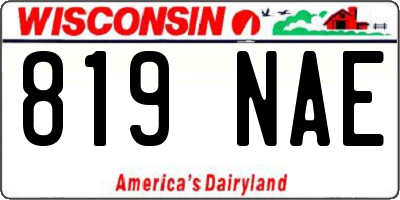 WI license plate 819NAE