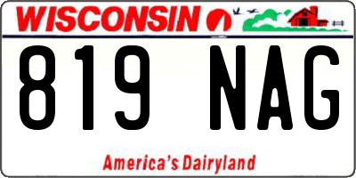 WI license plate 819NAG