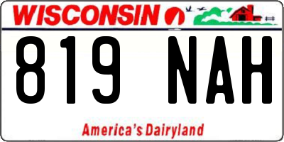 WI license plate 819NAH