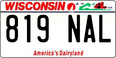 WI license plate 819NAL