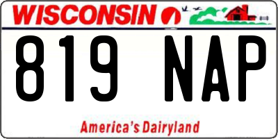 WI license plate 819NAP