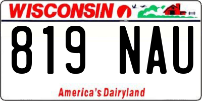 WI license plate 819NAU